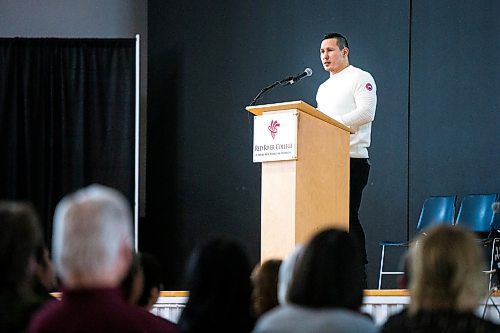 MIKAELA MACKENZIE / WINNIPEG FREE PRESS

Former NHL forward Jordin Tootoo speaks at Red River College in Winnipeg on Wednesday, Feb. 5, 2020. For Sol Israel story.
Winnipeg Free Press 2019.