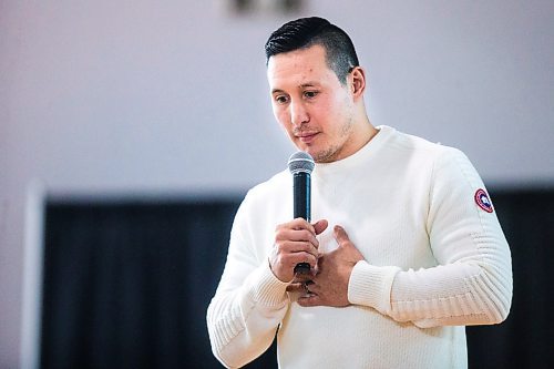 MIKAELA MACKENZIE / WINNIPEG FREE PRESS

Former NHL forward Jordin Tootoo speaks at Red River College in Winnipeg on Wednesday, Feb. 5, 2020. For Sol Israel story.
Winnipeg Free Press 2019.