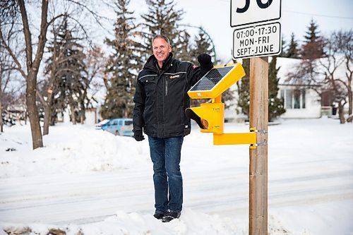 MIKAELA MACKENZIE / WINNIPEG FREE PRESS

Chuck Lewis, owner of Expert Electric, poses by a flashing light that he recently installed by Winnipeg Mennonite Elementary & Middle School in Winnipeg on Thursday, Feb. 6, 2020. For Ben Waldman story.
Winnipeg Free Press 2019.