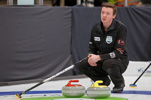 MIKE DEAL / WINNIPEG FREE PRESS
Skip JT Ryan during his teams match against Team Wiebe at Eric Coy Arena Thursday afternoon on day two of the 2020 Viterra Curling Championship.
200206 - Thursday, February 06, 2020.