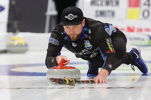 MIKE DEAL / WINNIPEG FREE PRESS
Skip Mike McEwen during his teams match against Team Smith at Eric Coy Arena Thursday afternoon on day two of the 2020 Viterra Curling Championship.
200206 - Thursday, February 06, 2020.