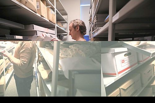 RUTH BONNEVILLE / WINNIPEG FREE PRESS
FAITH - Religious archives story for 49.8
Photo of archivist, Andrew Morrison, working on archival material at the Jewish Heritage Centre.
STORY INFO: At the Jewish Heritage Centre, executive director Belle Jarniewski also struggles to find space for the many items in the collectionmore than 70,000 photos, 1,300 sound and moving image recordings, 1,000 textual records, 200 bound volumes of newspapers, and over 4,000 artefacts."
They have hired a part-time archivist (Andrew Morrison) to handle all the new incoming documents but it's not enough to keep up.
See story by John Longhurst
Feb 5th, 2020