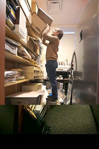 RUTH BONNEVILLE  /  WINNIPEG FREE PRESS 

FAITH - Religious archives story for 49.8

Archivist,  Andrew Morrison, stands on a stool in a room full of newly received documents that still need to be organized and archived.

STORY INFO: At the Jewish Heritage Centre, executive director Belle Jarniewski also struggles to find space for the many items in the collectionmore than 70,000 photos, 1,300 sound and moving image recordings, 1,000 textual records, 200 bound volumes of newspapers, and over 4,000 artefacts."
They have hired a part-time archivist (Andrew Morrison) to handle all the new incoming documents but it's not enough to keep up.


See story by John Longhurst

Feb 5th, 2020
