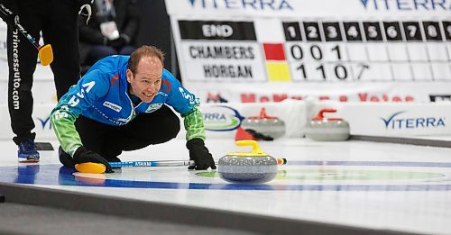 MIKE DEAL / WINNIPEG FREE PRESS
Skip Sean Grassie during his teams match against Team McEwen at Eric Coy Arena Friday morning on day three of the 2020 Viterra Curling Championship.
200207 - Friday, February 07, 2020.