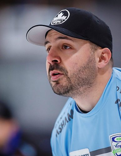 MIKE DEAL / WINNIPEG FREE PRESS
Skip Corey Chambers during his teams match against Team Horgan at Eric Coy Arena Friday morning on day three of the 2020 Viterra Curling Championship.
200207 - Friday, February 07, 2020.