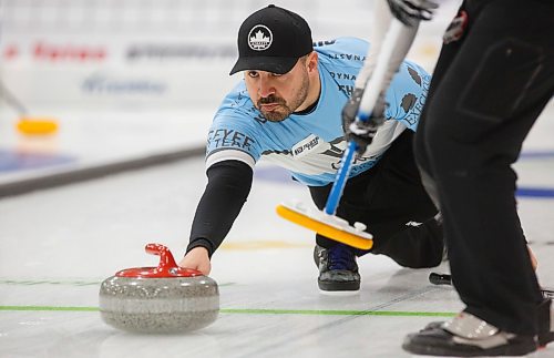 MIKE DEAL / WINNIPEG FREE PRESS
Skip Corey Chambers during his teams match against Team Horgan at Eric Coy Arena Friday morning on day three of the 2020 Viterra Curling Championship.
200207 - Friday, February 07, 2020.