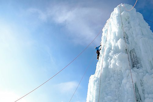 Mike Sudoma / Winnipeg Free Press
Samantha Page climbs the big Ice Structure along Rue Messager in St Boniface as the St Boniface Apline Club go for a Sunday morning climb
February 9, 2020