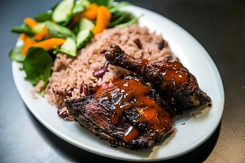 MIKAELA MACKENZIE / WINNIPEG FREE PRESS

Jerk chicken with rice and peas at Christines Kitchen in Winnipeg on Tuesday, Feb. 11, 2020. For Eva Wasney story.
Winnipeg Free Press 2019.