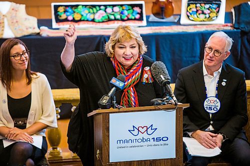 MIKAELA MACKENZIE / WINNIPEG FREE PRESS

Paulette Duguay, president of the Union Nationale Me´tisse, speaks at the Saint-Boniface Museum in Winnipeg on Tuesday, Feb. 11, 2020. For Carol Sanders story.
Winnipeg Free Press 2019.