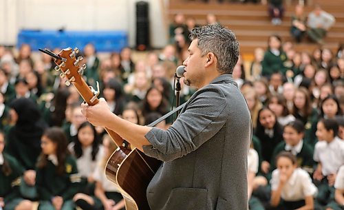 RUTH BONNEVILLE  /  WINNIPEG FREE PRESS 

local - Balmoral Hall equity conference


EQUITY CONFERENCE  Balmoral Hall students host its third annual Equity Conference on Indigenous languages and art  Tuesday. 

Photo of Metis singer, song-writer, story-teller, Don Amero,as he performs for Balmoral Hall students at the conference in the gymnasium Tuesday. 

The conference was launched in order to comply with the TRCs calls to action around implementing age appropriate curriculum on residential schools, treaties and Indigenous peoples histories. 

See story by MAGGIE Macintosh 
Feb 11th,, 2020
