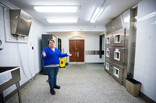 MIKAELA MACKENZIE / WINNIPEG FREE PRESS

Rina Boroditzky, executive director of the Chesed Shel Emes Funeral Home, shows the 1905 era body preparation area, which will soon be demolished to make way for a new facility, in Winnipeg on Wednesday, Feb. 12, 2020. For Brenda Suderman story.
Winnipeg Free Press 2019.