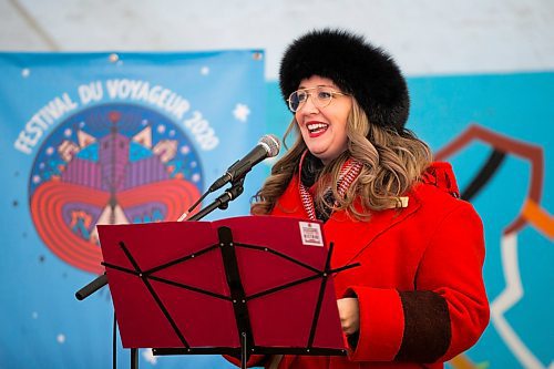 MIKAELA MACKENZIE / WINNIPEG FREE PRESS

Lynne Connelly, president of the board of directors, speaks at the Festival du Voyageur press conference kickoff at in Winnipeg on Thursday, Feb. 13, 2020. For Ben Waldman (?) story.
Winnipeg Free Press 2019.