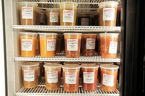 Mike Sudoma / Winnipeg Free Press
A full stocked shelf of freshly made soups at Bernsteins Deli Thursday afternoon
February 13, 2020