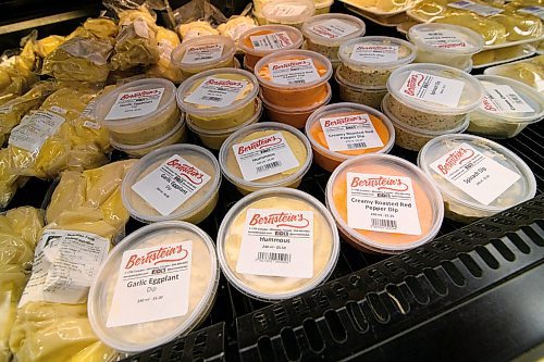 Mike Sudoma / Winnipeg Free Press
Packages of dips and other food items inside a cooler inside Bernsteins Deli Thursday afternoon
February 13, 2020
