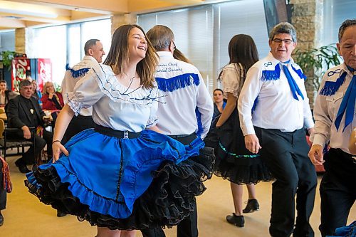 MIKAELA MACKENZIE / WINNIPEG FREE PRESS

Shae-Lynn Sais laughs while jigging with the Norman Chief Memorial Dancers during Louis Riel Day celebrations at the University of Manitoba in Winnipeg on Friday, Feb. 14, 2020. Standup.
Winnipeg Free Press 2019.