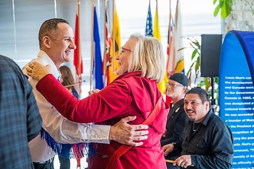 MIKAELA MACKENZIE / WINNIPEG FREE PRESS

Kevin Chief, Norman Chief Memorial Dancer, and Carolyn Bennett, Indigenous affairs minister, waltz during Louis Riel Day celebrations at the University of Manitoba in Winnipeg on Friday, Feb. 14, 2020. Standup.
Winnipeg Free Press 2019.