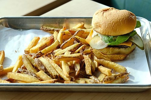 Mike Sudoma / Winnipeg Free Press
The smashed 342 Burger with fries from Yard Sale located inside Hargrave Market in Downtown Winnipeg
February 16, 2020