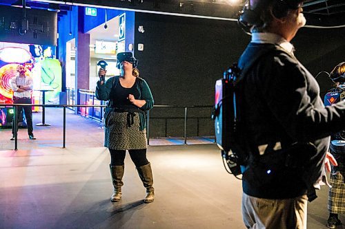 MIKAELA MACKENZIE / WINNIPEG FREE PRESS

Free Press reporter Erin Lebar tries out the VR games at The Rec Room entertainment centre in Winnipeg on Wednesday, Feb. 19, 2020. For Randall/Erin/Frances story.
Winnipeg Free Press 2019.