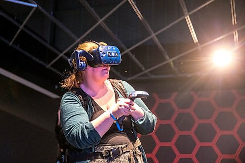 MIKAELA MACKENZIE / WINNIPEG FREE PRESS

Free Press reporter Erin Lebar tries out the VR games at The Rec Room entertainment centre in Winnipeg on Wednesday, Feb. 19, 2020. For Randall/Erin/Frances story.
Winnipeg Free Press 2019.