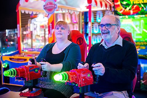 MIKAELA MACKENZIE / WINNIPEG FREE PRESS

Free Press reporters Erin Lebar (left) and Randall King play arcade games at The Rec Room entertainment centre in Winnipeg on Wednesday, Feb. 19, 2020. For Randall/Erin/Frances story.
Winnipeg Free Press 2019.