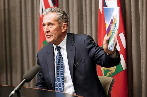 JOHN WOODS / WINNIPEG FREE PRESS
Manitoba Premier Brian Pallister speaks to reporters about his governments climate and green plan at the Manitoba Legislature in Winnipeg Wednesday, February 19, 2020. 

Reporter: ?