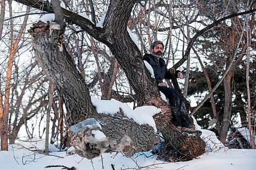 JOHN WOODS / WINNIPEG FREE PRESS
Ash Raichura is photographed with some of his favourite trees on his Assiniboine River property in Winnipeg Wednesday, February 19, 2020. 

Reporter: Gordon