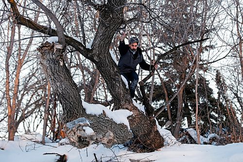 JOHN WOODS / WINNIPEG FREE PRESS
Ash Raichura is photographed with some of his favourite trees on his Assiniboine River property in Winnipeg Wednesday, February 19, 2020. 

Reporter: Gordon