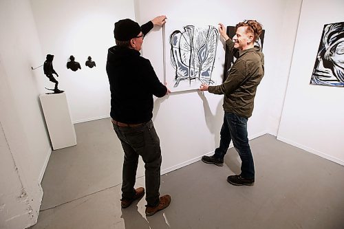 JOHN WOODS / WINNIPEG FREE PRESS
Artists Alex Poruchnyk, left, and Murray Toews are photographed prior to their exhibit Strange Tourist at Cre8ery Gallery in Winnipeg Wednesday, February 19, 2020. 

Reporter: Koncan