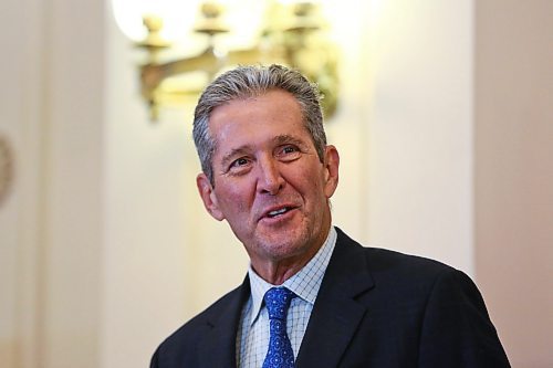 MIKE DEAL / WINNIPEG FREE PRESS
Premier Brian Pallister during the signing ceremony of a memorandum of understanding to formalize an agreement on the transfer of the provinces northern airports and marine operations to First Nations ownership and operation, Thursday morning in the Manitoba Legislative building. 
200220 - Thursday, February 20, 2020