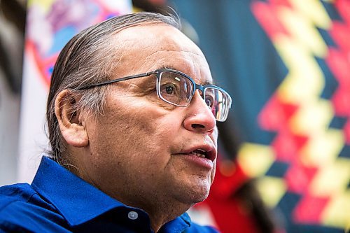MIKAELA MACKENZIE / WINNIPEG FREE PRESS
Council member for Roseau River First Nation Terry Nelson speaks to media about the Wet'suwet'en blockades at the Southern Chiefs Organization office in Winnipeg on Friday, Feb. 21, 2020. For Sol story.
Winnipeg Free Press 2019.