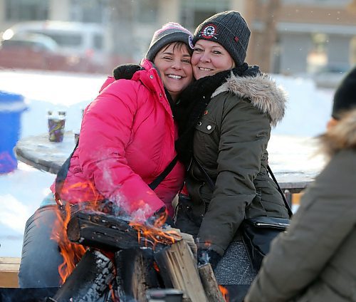 JASON HALSTEAD / WINNIPEG FREE PRESS

From left, Lise McKellar and Sandy Johnson of the Brokenheads team warm up at the 19th annual Ironman Outdoor Curling Bonspiel on Feb. 8, 2020 in Memorial Park. (See Social Page)