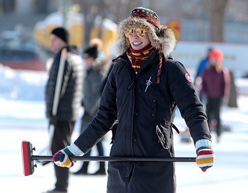 JASON HALSTEAD / WINNIPEG FREE PRESS

Stephanie Schmid of the Rock Bottoms team watches a shot at the 19th annual Ironman Outdoor Curling Bonspiel on Feb. 9, 2020 in Memorial Park. (See Social Page)