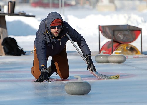 JASON HALSTEAD / WINNIPEG FREE PRESS

Cody McDonald of the Rock Bottoms team makes a shot at the 19th annual Ironman Outdoor Curling Bonspiel on Feb. 9, 2020 in Memorial Park. (See Social Page)