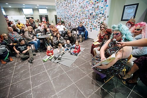 JOHN WOODS / WINNIPEG FREE PRESS
Drag queens and kings read story books to children in the lobby of the Millennium Library in Winnipeg Sunday, February 23, 2020. 

Reporter: Standup