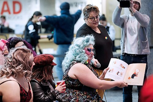 JOHN WOODS / WINNIPEG FREE PRESS
Drag queens and kings read story books to children in the lobby of the Millennium Library in Winnipeg Sunday, February 23, 2020. 

Reporter: Standup