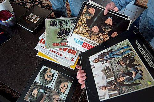Mike Sudoma / Winnipeg Free Press
Michael Gillespies collection of Beatles vinyl records on display as he and friend Dan Donahue chat Friday afternoon
February 21, 2020