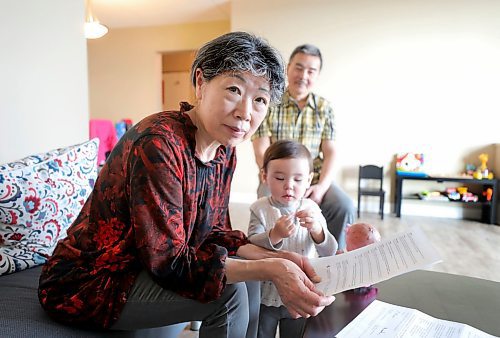 RUTH BONNEVILLE  /  WINNIPEG FREE PRESS 

Local LOCAL - health cards

Lijuan Wan in photo with her granddaughter Sophia Chen (1yrs),  along with her husband, Zuomin Chen in the background.  

Story on  permanent resident,  Lijuan Wan, 63, who has not received her health card yet even though she applied for it last summer.  
Without her health card she doesn't have access to things like mammograms and pap tests. Her daughter, Jennifer Jacks, a WSD trustee who interprets for her mom who does not speak English, said shes been told theres a waiting list for health cards. This issue has been raised in the legislature by NDP but province denies its a problem. 

See Carol Sanders | Reporter
Feb 24th,, 2020
