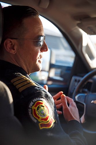 MIKE DEAL / WINNIPEG FREE PRESS
Tom Wallace, deputy chief of WFPS Support Services, during a ride along Friday evening.
200221 - Friday, February 21, 2020.