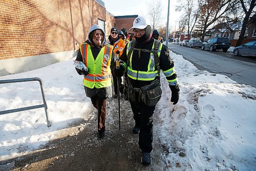 JOHN WOODS / WINNIPEG FREE PRESS
Students from General Wolfe School participated in a youth mock patrol with the Bear Clan Patrol and Winnipeg police on Ellice Ave. in Winnipeg Wednesday, February 26, 2020. 

Reporter: Maggie