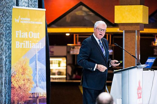 MIKAELA MACKENZIE / WINNIPEG FREE PRESS

Economist Michael Langley speaks at a Winnipeg Metro Region event at the TYC Event Centre in Winnipeg on Thursday, Feb. 27, 2020. For Martin Cash story.
Winnipeg Free Press 2019.