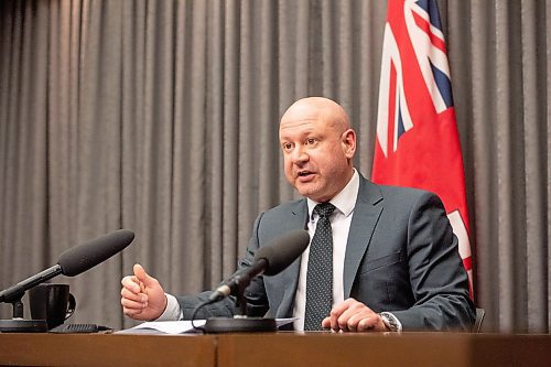 Mike Sudoma / Winnipeg Free Press
Chief Provincial Public Health Officer, Brent Roussin, talks precautions and risks of the Corona virus during a press conference at the Legislative building Thursday afternoon
February 27, 2020