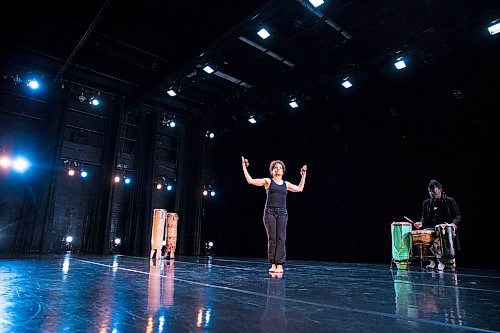 MIKAELA MACKENZIE / WINNIPEG FREE PRESS

Zab Maboungou, dancer with Nyata Nyata from Montreal, performs with drummer Lionel Kizaba at a Moving Inspirations Dance Festival media call at the Gas Station Arts Centre in Winnipeg on Thursday, Feb. 27, 2020. Standup.
Winnipeg Free Press 2019.