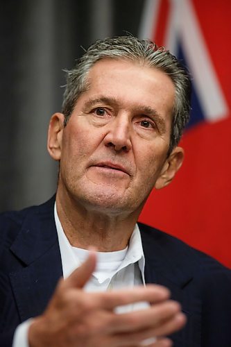 MIKE DEAL / WINNIPEG FREE PRESS
Premier Brian Pallister holds a media conference about his governments Carbon tax legal challenge, Friday morning.
200228 - Friday, February 28, 2020.