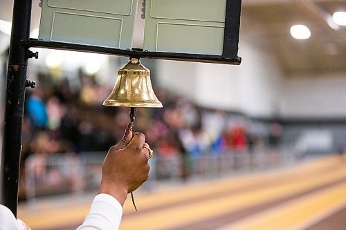 MIKAELA MACKENZIE / WINNIPEG FREE PRESS

An official rings the bell, signalling the last lap, at the 39th Annual Boeing Classic Indoor Track & Field Championships at the Max Bell Centre in Winnipeg on Friday, Feb. 28, 2020. Standup.
Winnipeg Free Press 2019.