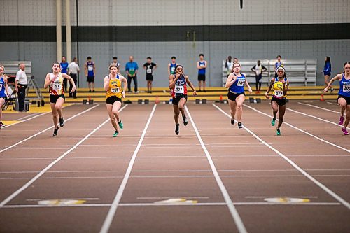 MIKAELA MACKENZIE / WINNIPEG FREE PRESS

The women's 60m U16 final race at the 39th Annual Boeing Classic Indoor Track & Field Championships at the Max Bell Centre in Winnipeg on Friday, Feb. 28, 2020. Standup.
Winnipeg Free Press 2019.