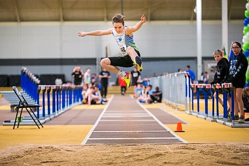 MIKAELA MACKENZIE / WINNIPEG FREE PRESS

Dylan Bazan, 12, does the long jump at the 39th Annual Boeing Classic Indoor Track & Field Championships at the Max Bell Centre in Winnipeg on Friday, Feb. 28, 2020. Standup.
Winnipeg Free Press 2019.