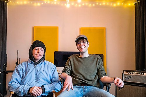 MIKAELA MACKENZIE / WINNIPEG FREE PRESS

Adam Fuhr, who has started the House of Wonders record label (right), and Amos Nadlersmith, the label's first signed artist, in their studio in Winnipeg on Tuesday, March 3, 2020. For Frances Koncan story.
Winnipeg Free Press 2019.