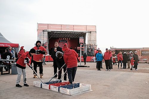 Mike Sudoma / Winnipeg Free Press
Event attendees take in many of the hockey themed attractions during the Hometown Hockey event in Peguis First Nation Saturday afternoon
February 29, 2020