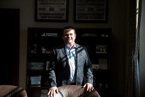 MIKAELA MACKENZIE / WINNIPEG FREE PRESS

Crown services minister Jeff Wharton poses for a portrait in this office at the Manitoba Legislative Building in Winnipeg on Tuesday, March 3, 2020. For Larry Kusch story.
Winnipeg Free Press 2019.