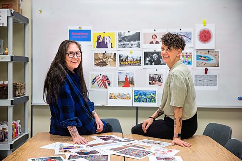 MIKAELA MACKENZIE / WINNIPEG FREE PRESS

Artist Lita Fontaine (left) and art teacher Barb Bottle pose for a photo at Margaret Park School with the MAWA art cards, which are created by Indigenous women artists and include a teaching guide to assist educators in talking about racism, the environment and Indigenous/settler relationships, in Winnipeg on Tuesday, March 3, 2020. For Eva Wasney story.
Winnipeg Free Press 2019.